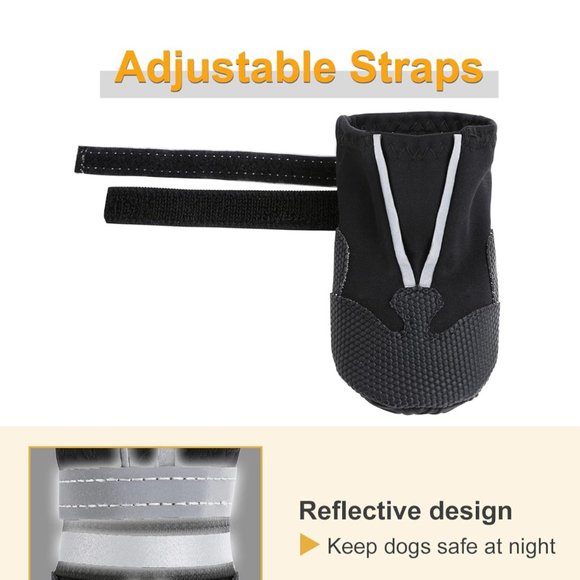 Dimicoo Winter Snow Dog Boots Neoprene Nonslip Rubber Sole Dog Shoes for small - Picture 7 of 8